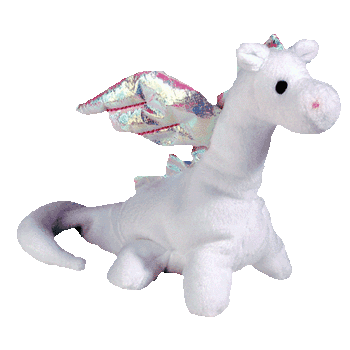 white beanie baby dragon